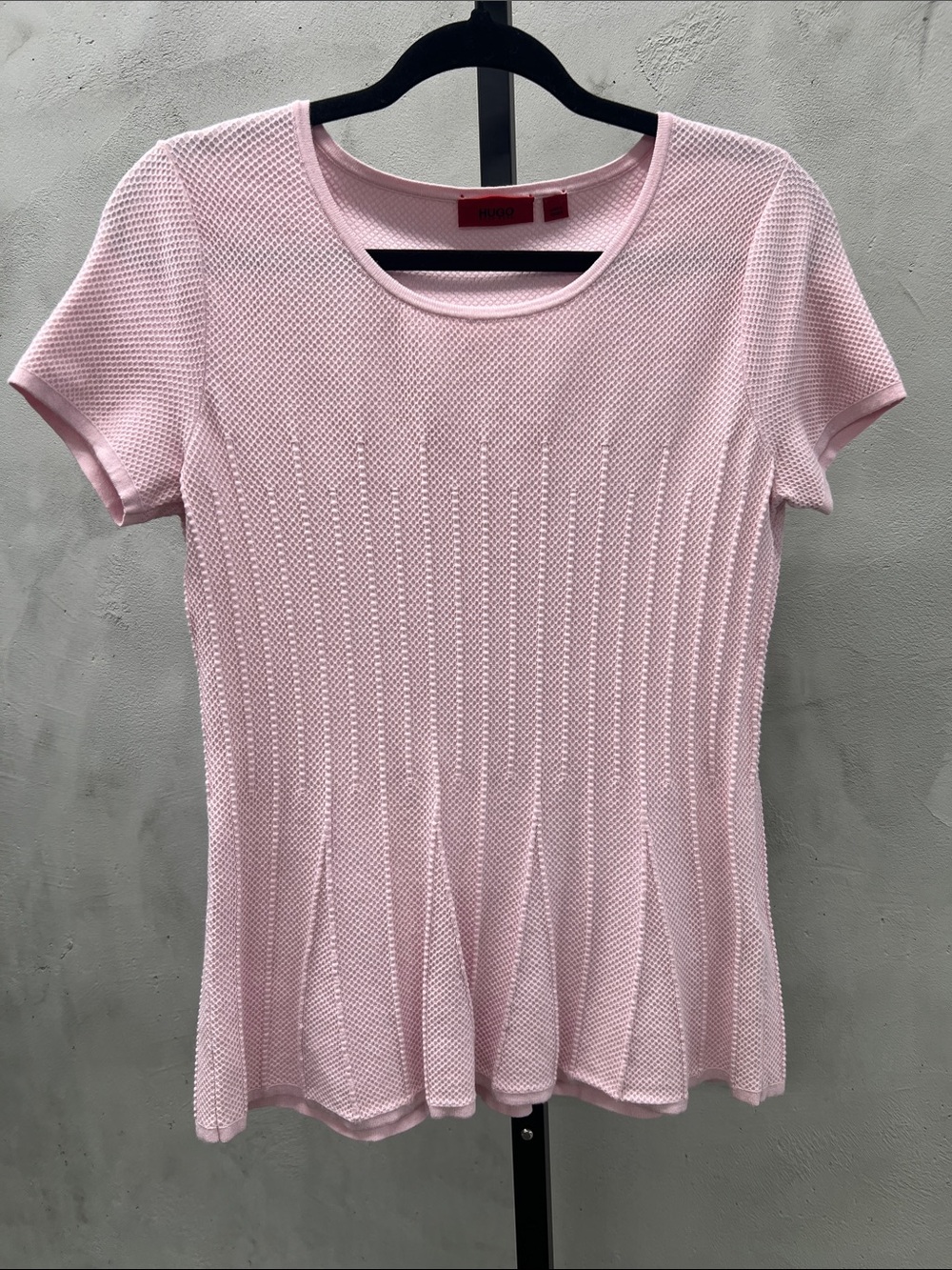 Hugo Boss Light Pink Short-Sleeve Knit Tee